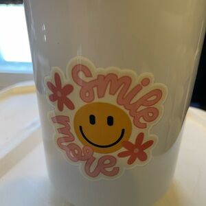 White Tumbler with Smile More Design